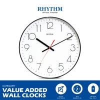 ราคา นาฬิกาแขวน RHYTHM นาฬิกาติดผนัง ตัวเลขสามมิติ นาฬิกามินิมอล ขอบสีดำ เดินเรียบ 36 ซม (17178418641)