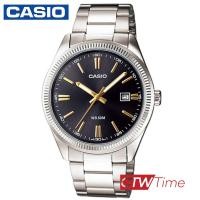 ราคา Casio Standard นาฬิกาข้อมือผู้ชาย สายสแตนเลส รุ่น MTP 1302D 1A2VDF หน้าดำ (469262)
