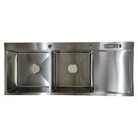 ราคา ซิ้งค์ล้างจานแสตนเลส อ่างซิ้งค์ล้างจานแสตนเลส เกรด304 2บ่อมีที่วางจาน SA 12050B (16868259533)