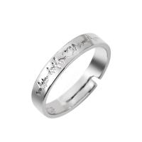 ราคา ใหม่ Love Forever Letter ECG Heartbeat แหวนสีดำและสีขาวเปิดแหวนคู่แหวนของขวัญวันวาเลนไทน์ (16188521935)