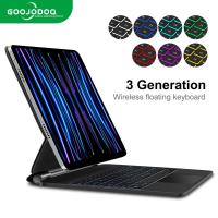 ราคา Stock COD GOOJODOQ สำหรับ Apple Magic Keyboard สำหรับ iPad Air 5 Air 4 10th 2018 2022 iPad Case 2022 2020 iPad Pro 11 Case 2021 Floating Design Trackpad Backlit Bluetooth Keyboard (18802602232)