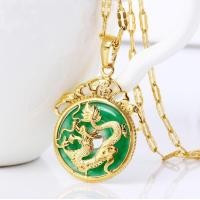 ราคา ทิเบตทองมังกรหยกหยกมาเลย์สร้อยคอพร้อมจี้จีนAAAจี้จี้ของขวัญเครื่องประดับ (6521794213)