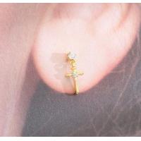 ราคา earika earrings double diamond cross ต่างหูห้อยไม้กางเขนเงินแท้ มีให้เลือกสองสี เหมาะสำหรับคนแพ้ง่าย (12858475395)