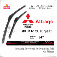 ราคา Kuapo ใบปัดน้ำฝน มิตซูบิชิ แอททราจ Mitsubishi Attrage 2013 ถึง 2016 ปี ที่ปัดน้ำฝน กระจก ด้านหน้า รถยนต์ 2 ชิ้น พิเศษสำหรับเอเชียตะวันออกเฉียงใต้ มิตซูบิชิแอททราจ (9971130130)