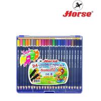 ราคา Horse ตราม้า ดินสอสีไม้ยาว24สี ดินสอ2Bด้ามดำ (2035942009)