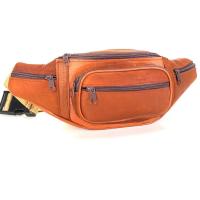 ราคา Chinatown Leather กระเป๋าวัวหนังแท้ คาดเอว สะพายหน้าอก ซิปยื่นหน้า หน้าสีน้ำตาลเข้ม แทน งานhandmade (13347903264)