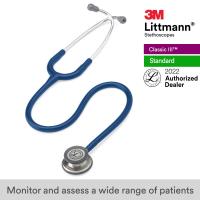 ราคา 3M Littmann Classic III Stethoscope 27 inch 5622 Navy Blue Tube Standard Finish Chestpiece Stainless Stem Eartubes (404840495)