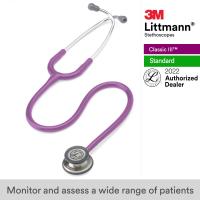 ราคา 3M Littmann Classic III Stethoscope 27 inch 5832 Lavender Tube Standard Finish Chestpiece Stainless Stem Eartubes (404856449)