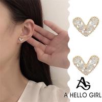 ราคา A HELLO GIRL ใหม่รูปหัวใจต่างหูทองสตั๊ดแฟชั่นแนวโน้มอเนกประสงค์เลดี้หวานต่างหูสวัส (16399280316)