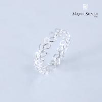 ราคา Olive ring Silver925 แหวนใบมะกอก โปร่งรอบวง รมดำ แฟชั่น สไตล์วินเทจ แหวนเงินแท้100 (10046693877)