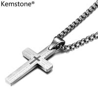 ราคา Kemstone ไทเทเนียมเหล็กพระคัมภีร์ข้ามจี้สร้อยคอสำหรับผู้ชาย (2673624972)