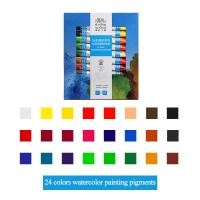 ราคา Winsor Newton ชุดสีน้ำ 12 18 24 36 สี 10ML หลอด วาดภาพวาด Pigment ชุดอุปกรณ์ศิลปะ (14214698229)