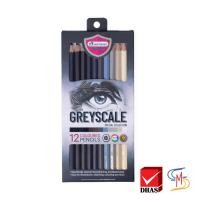 ราคา Master Art มาสเตอร์อาร์ต สีไม้ ดินสอสีไม้ แท่งยาว GREYSCALE SET 12 สี 1 กล่อง (18174470330)