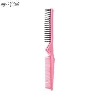 ราคา Myyeah แปรงหวีผมนวดสีชมพูแบบพับได้พกพาหวีพกพาสำหรับเดินทางใช้หวีพกพาเครื่องมือหวีแต่งผมเส้นผมป้องกันการ (18193704137)