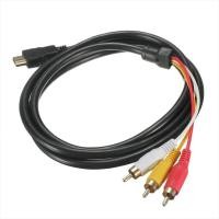 ราคา สาย HDMI เป็น RCAสาย HDMI ตัวผู้ไปเป็น3 RCA ตัวแปลงสัญญาณเสียงสาย AV อุปกรณ์ส่งสัญญาณสำหรับ HDTV5ft 1 5M (13377817687)