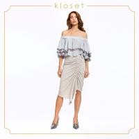 ราคา Kloset Midi Skirt With Detail At Front RS19 S002 เสื้อผ้าผู้หญิง เสื้อผ้าแฟชั่น กระโปรงแฟชั่น (1864206728)