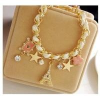 ราคา กำไลข้อมือเกาหลี รูปหอไอเฟล ดาว ดอกไม้ ห้อยเพชร สร้อยข้อมือ สร้อยข้อมือเชือก เครื่องประดับ ผู้หญิง เกาหลี B46 (10908046160)