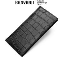 ราคา BANYANU กระเป๋าสตางค์ผู้ชายบางเฉียบลายจระเข้กระเป๋าสตางค์ใส่บัตรหนังแท้สำหรับผู้ชาย (15601283185)
