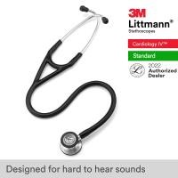 ราคา 3M Littmann Cardiology IV Stethoscope 27 inch 6152 Black Tube Standard Finish Chestpiece Stainless Stem and Eartubes (386687790)