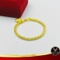 ราคา สร้อยข้อมือ สร้อยข้อมือแฟชั่น ลายผ่าหวายเหลี่ยมตัด หัวใจจิกเพชร น้ำหนัก 1 บาท ยาว 6 5 นิ้ว งานเคลือบแก้ว ชุบเศษทองเยาวราช ชุบทอง100 (6456716021)