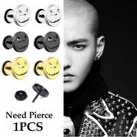 ราคา 1 ชิ้นสแตนเลสกะโหลกยกน้ำหนักสกรูกลับต่างหูสตั๊ดสำหรับผู้ชาย (2657886646)