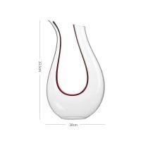 ราคา XiHeLi 1 3L ไวน์ใสขวดเหล้าคริสตัลปราศจากสารตะกั่วแก้วไวน์แดง Red Silk U Shaped Design ขวดเหล้าแก้ว (16453321645)