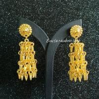 ราคา ตุ้มหูออเจ้า ตุ้มหูระย้า เครื่องประดับหู ต่าหูสีทอง แบบเจาะ (16290213127)