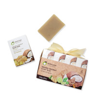 ราคา Tropicana ทรอปิคานา ชุดสบู่ก้อนน้ำมันมะพร้าวสมุนไพร 4 สูตร Coconut Oil Soap Bar Set (1168436116)