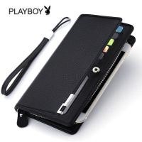 ราคา Playboy แบรนด์หรูกระเป๋าสตางค์หนังวัวธุรกิจลิ้นจี่รูปแบบคลัทช์กระเป๋าสตางค์หนังวัวกระเป๋าเก็บบัตรซิปกระเป๋าโทรศัพท์ใหม่ (7451102443)