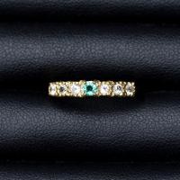ราคา แหวนพลอยมรกตโคลัมเบีย Emerald พลอยเพทาย สีขาว White Zircon เรือนเงินแท้92 5 ชุบทองล้อมด้วยเพชรCZ เกรดสวยพิเศษจากรัสเซีย ไซด์นิ้ว54 หรือเบอร์ 6 5 US (16218191860)