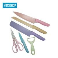 ราคา มีดทำครัว ชุดมีดทำครัวสีพาสเทล 6 ชิ้น เคลือบเซรามิค คม คุณภาพดี ใช้งานได้ดี มีดปอก มีดหั่น กรรไกรอเนกประสงค์ มีดตัดขนมปัง มีดเซฟ (7347046803)