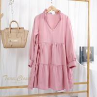 ราคา ส่งเร็วพิเศษ PE058 TARA Dress ชุดเดรสแขนยาว สไตล์คุณแอน คอเต่าแต่งระบาย ชุดแต่งระบายเป็นชั้นๆ เนื้อผ้าไหมอิตาลี ผ้าเบาพริ้ว สวย (6071896317)