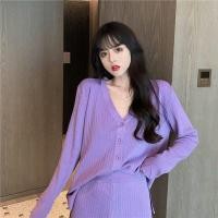 ราคา Cici 210 เซตเสื้อคลุมแขนยาว กางเกงขายาว ผ้าไหมพรมknitยืดได้เยอะมากๆ ใส่จับคู่แมทช์เข้ากันสุดปัง (16059236174)