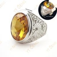 ราคา แหวนบุษราคัม ลายนกวายุภักษ์ แหวนเงินแท้ พลอยบุษราคัม CZ YTG 9986 (14164739942)