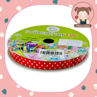 ราคา ริบบิ้น ริบบิ้นพับเหรียญ ริบบิ้นห่อเหรียญ ริบบิ้นโปรยทาน ริบบิ้นลายจุด 12 มิล 50 หลา ตรา TW (11874933177)