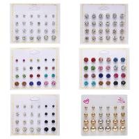 ราคา 12คู่คริสตัลจำลองต่างหูมุกชุดผู้หญิงที่มีสีสันตุ้มหูตุ้มเดียวกลมต่างหูเครื่องประดับงานแต่งงานต่างหู (6920182135)