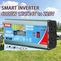 ราคา อินเวอร์เตอร์6000w ตัวแปลงไฟฟ้า DC12v 24v to AC220v อินวอเตอร์12v 24v อินเวอร์เตอร์แปลงไฟ เพียวซายเวฟ แปลงไฟ 12v เป็น 220v inverter (19335498304)
