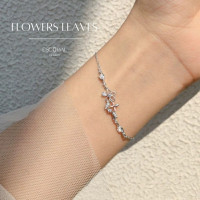 ราคา ESCOBAL สร้อยข้อมือเงินแท้ Leaves Flowers กำไลเพชร Moissanite แท้ กําไลข้อมือผู้หญิง กำไลข้อมือเงินแท้ สร้อยข้อมือเพชร (19604947721)