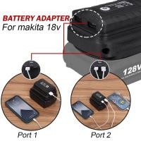 ราคา 18โวลต์ตัวแปลงแบตเตอรี่เหมาะสำหรับแบตเตอรี่ Makita 18โวลต์ตัวแปลงแบตสำรองแหล่งจ่ายไฟฉุกเฉินสำหรับโทรศัพท์ที่มีไฟแอลอีดีสำหรับทำงาน ไม่เครื่องชาร์จแบตเตอรี่ (17847684814)