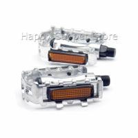 ราคา บันไดจักรยานอลูมิเนียม อุปกรณ์จักรยาน มี 2 สี สีเงิน และ สีดำ Packed in pairs Bicycle pedals (12197753483)