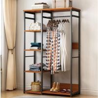 ราคา ตู้เสื้อผ้า ราวแขวนเสื้อผ้า พร้อมชั้นวางของ โครงเหล็กตู้เสื้อผ้า โครงเหล็ก 120cm ตู้เก็บผ้า MDF สไตล์โมเดิร์น ราวแขวนเสื้อผ้าความจุขนาดใหญ่ (19470550086)