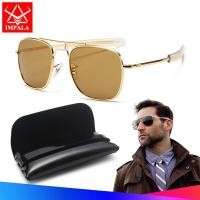 ราคา IMPALA QT1803P แว่นตากันแดดแฟชั่นผู้ชายผู้หญิงจริง Hardlex เลนส์แก้วแว่นตากันแดดสำหรับผู้ชายสไตล์ Air Force Aviator แว่นตา HD เลนส์กระจกนิรภัยวัสดุกรอบโลหะ (6071404646)