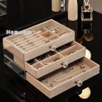 ราคา Home กล่องเก็บเครื่องประดับที่มีฝาปิดต่างหูกล่องเก็บต่างหูที่หนีบหูกันฝุ่นเครื่องประดับต่างหูไม้หู3ชั้น 2048 (9799357311)