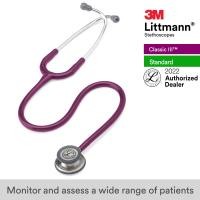 ราคา 3M Littmann Classic III Stethoscope 27 inch 5831 Plum Tube Standard Finish Chestpiece Stainless Stem Eartubes (386608750)