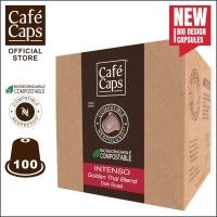 ราคา Cafecaps แคปซูลกาแฟ Nespresso Compatible Intenso กล่อง X 100 แคปซูล กาแฟคั่วเข้ม อาราบิก้าแท้ 100 ที่คัดสรรจากภาคเหนือของประเทศไทย แคปซูลกาแฟใช้ได้กับเครื่อง Nespresso เท่านั้น (372773884)