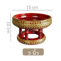 ราคา จัดส่งฟรี ขันโตก พานไม้ลงทอง ขันโตกเดินเส้น ติดกระจก ขันโตกแดง 6นิ้ว 8นิ้ว 10นิ้ว 12นิ้ว พาน พานไม้ (16541838965)