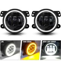 ราคา หนึ่งคู่ 3 5 นิ้ว 4 นิ้วไฟตัดหมอก LED พร้อมวงแหวนสำหรับรถจี๊ป โตโยต้า รถจักรยานยนต์ ไฟตัดหมอกพร้อมไฟเลี้ยวสีเหลืองอำพัน (17543620102)