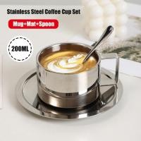 ราคา สแตนเลสชุดถ้วยกาแฟ ชุดกาแฟ ชุดถ้วยชา ชุดชาถ้วยกาแฟพร้อมจานรองสองชั้น (4441106019)