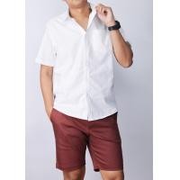ราคา เสื้อเชิ้ตแขนสั้นสีขาว Oxford มีไซส์ใหญ่ M 5XL (1492890971)