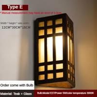 ราคา THAILUCKY โคมไฟติดพนัง ไม้สัก โคมไฟกระจกE27 โคมไฟทางเดิน สไตล์วินเทจ ตกแต่งบ้าน โรงแรม มีหลายแบบ (18807325743)